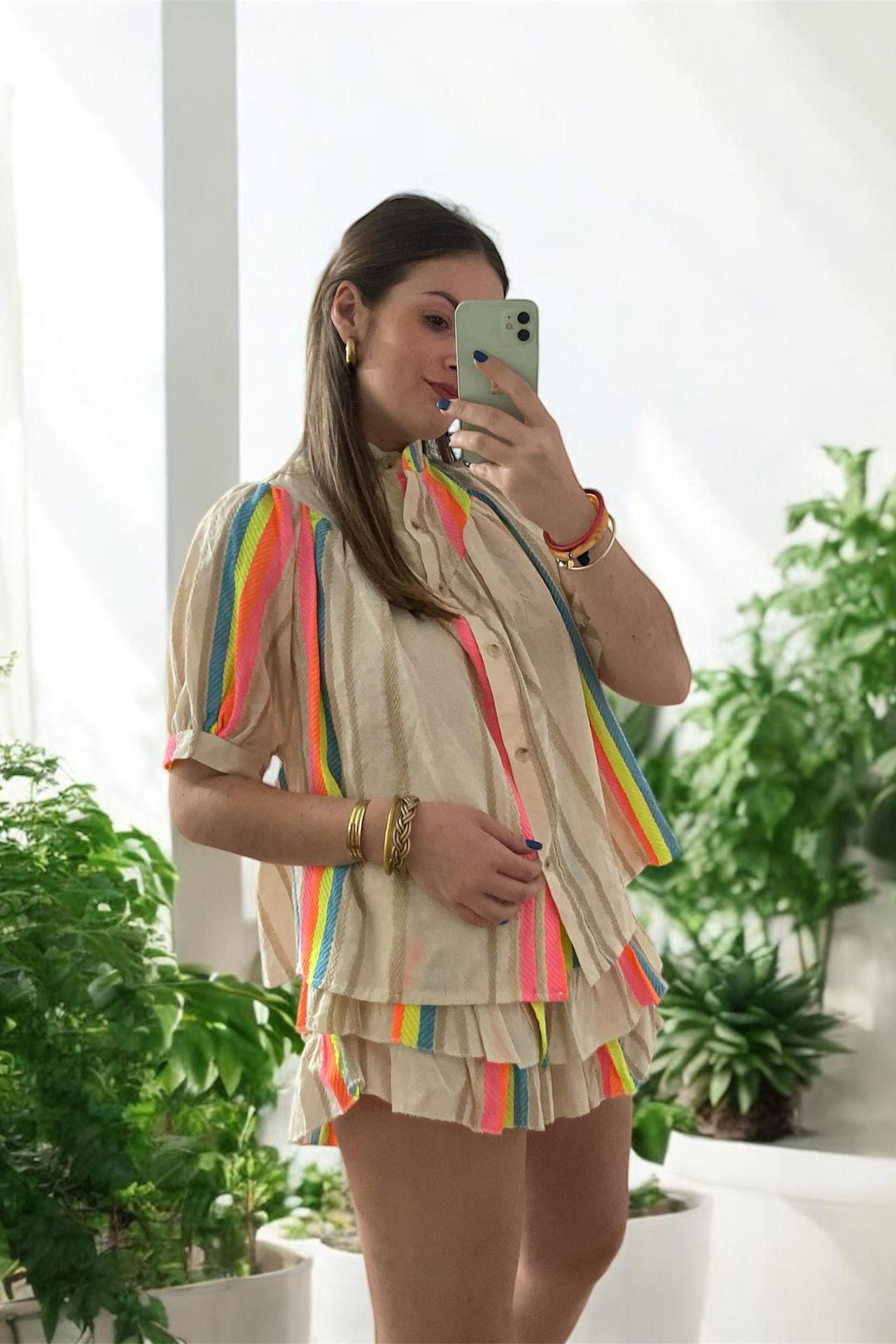 vestido beige