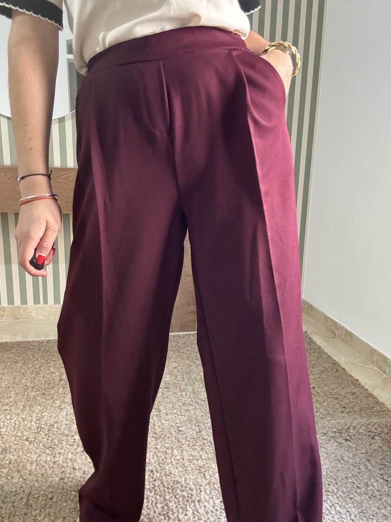 Pantalón wide leg Burdeos