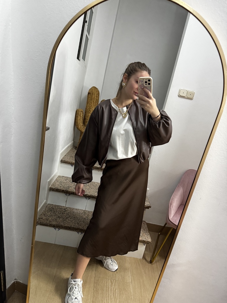 Falda satinada Lúa