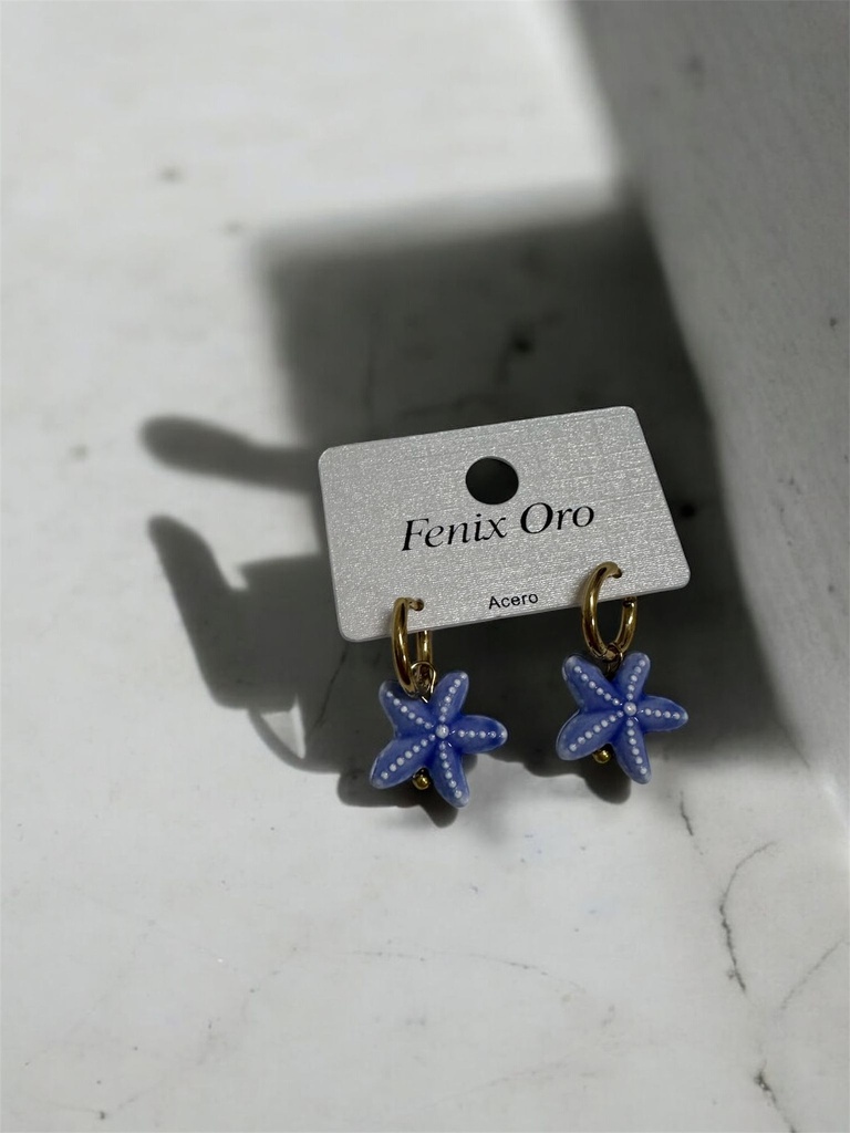 Pendientes estrella de mar azul