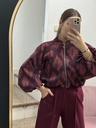 Bomber  Ikat Burgundy