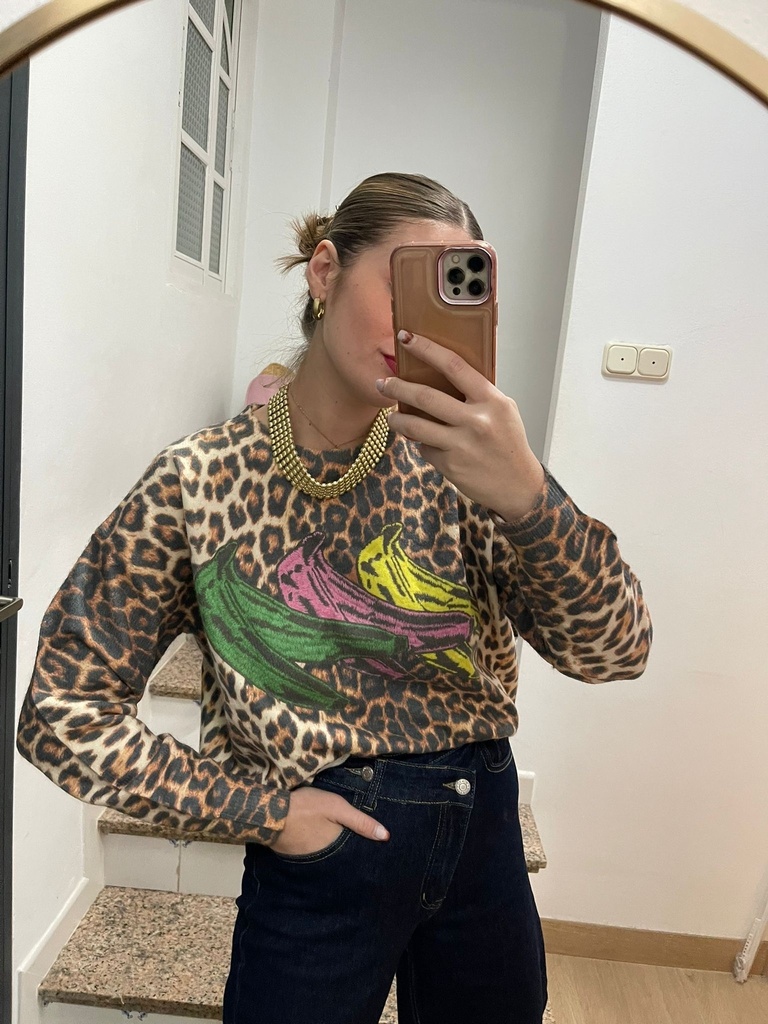 Jersey lana animal print