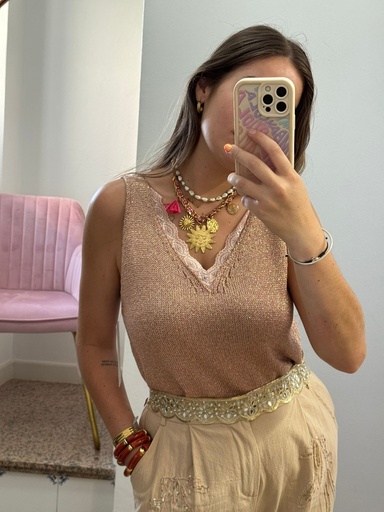 Top brilli con encaje