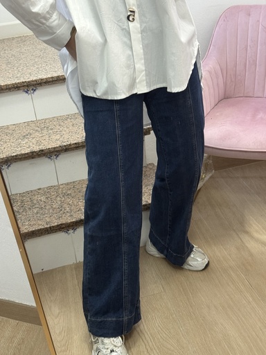 Vaquero Wide Leg Azul Oscuro lineal