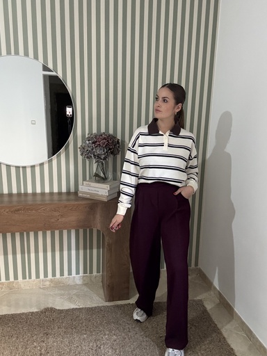 Pantalón wide leg Burdeos