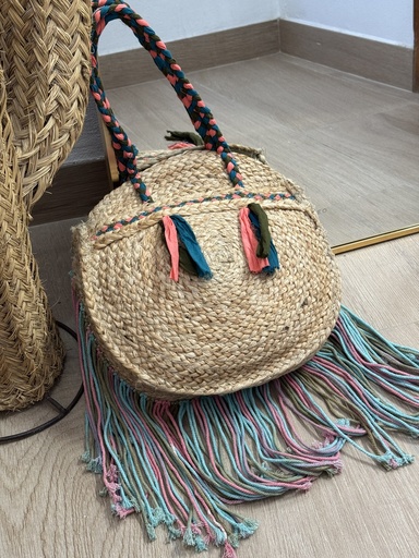 Bolso Flecos Rafia